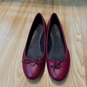 Burgundy Coach Flats size 7